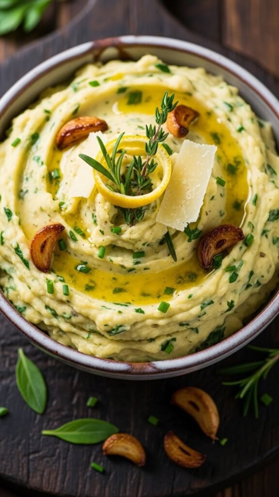 Herb-Infused Garlic Mashed Potatoes with Fresh Twists