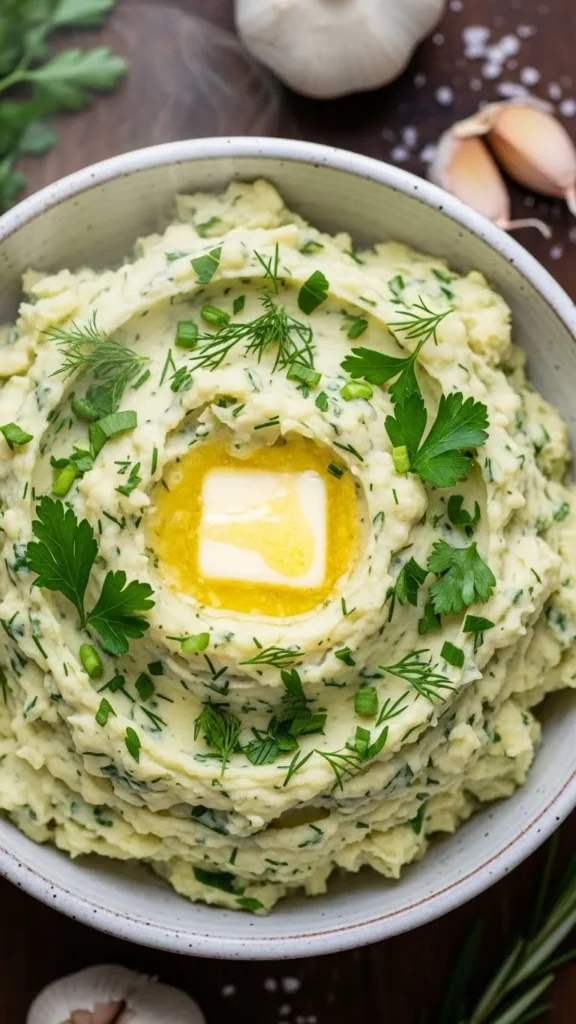 Herbed Garlic Mashed Potatoes with Fresh Herbs