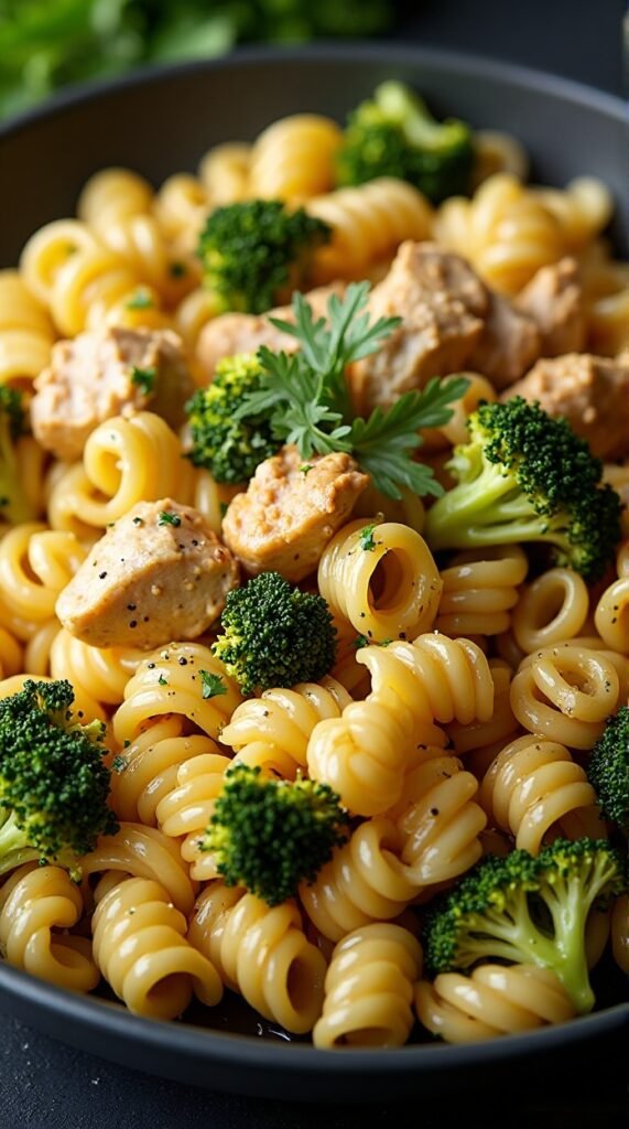 High Protein Chicken Broccoli Pasta