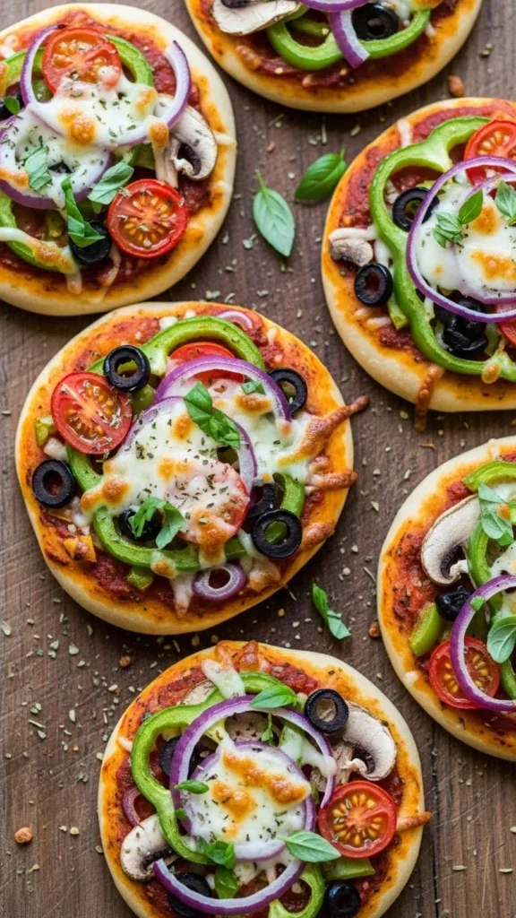 Homemade Veggie Pizza Rounds