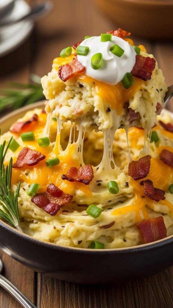 Loaded Bacon Creamy Mashed Potatoes