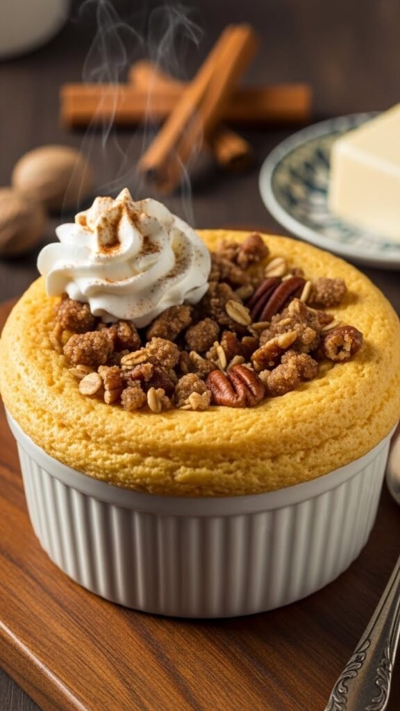 Nutmeg Butter Sweet Potato Soufflé with Pecan Streusel