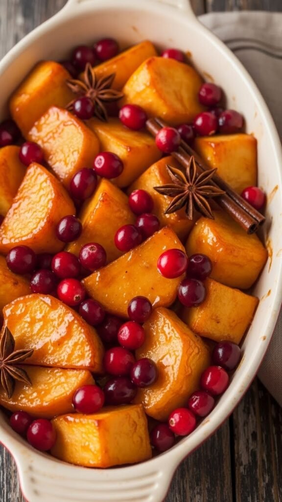 Orange Glazed Yams with Cranberry Pop