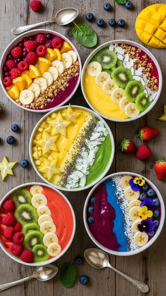 Rainbow Smoothie Bowls