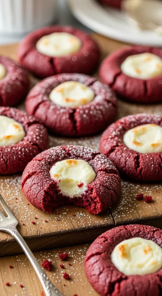 Red Velvet Cake Mix Cookies with Cream Cheese Centers