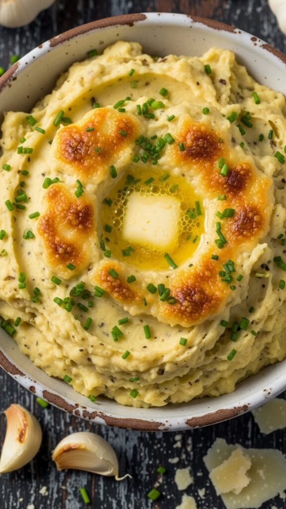 Roasted Garlic and Parmesan Mashed Potatoes
