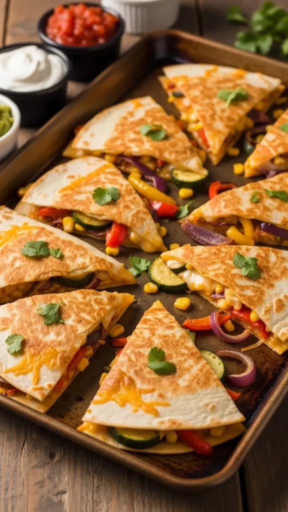 Sheet Pan Veggie Quesadillas