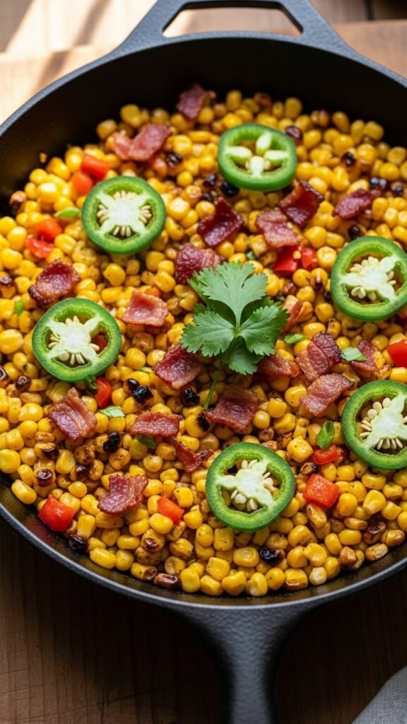 Skillet Corn with Bacon and Jalapeños