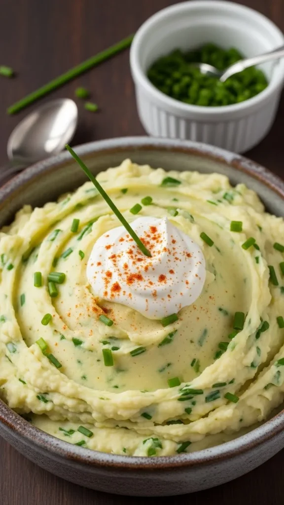 Sour Cream & Chive Tangy Mashed Potatoes