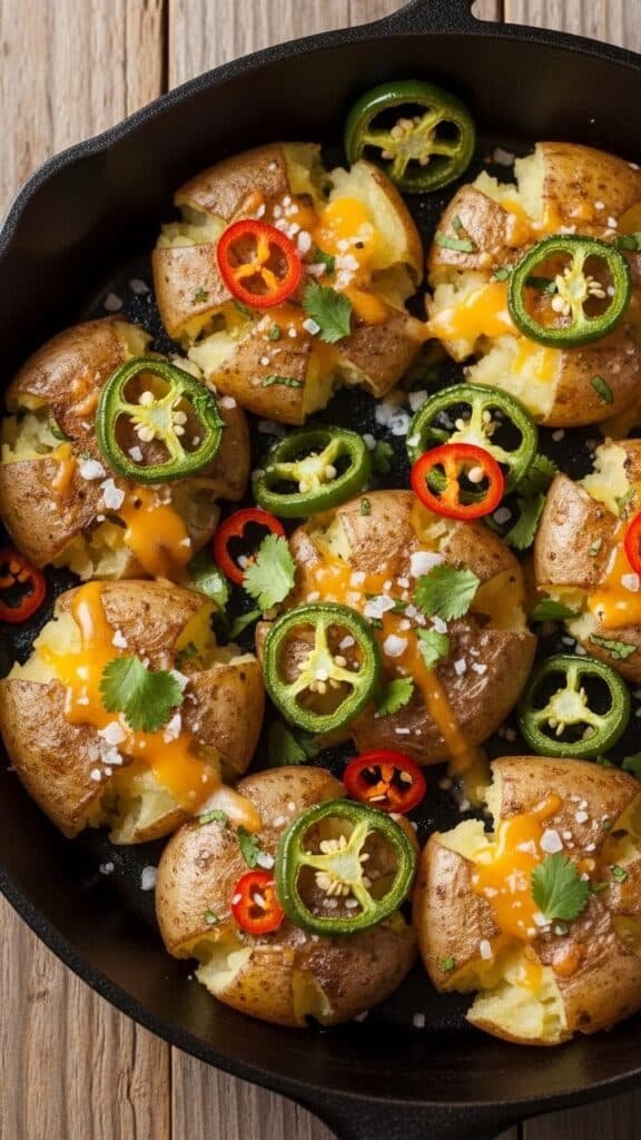 Spicy Jalapeño Smashed Potatoes