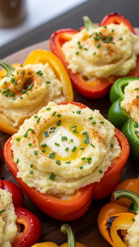 Stuffed Peppers Filled with Mashed Potato Goodness
