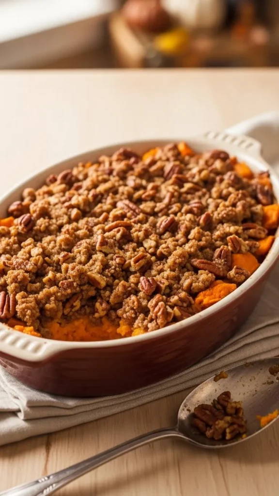 Sweet Potato Casserole with Pecan Crunch