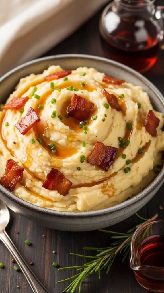Sweet and Savory Maple Bacon Mashed Potatoes