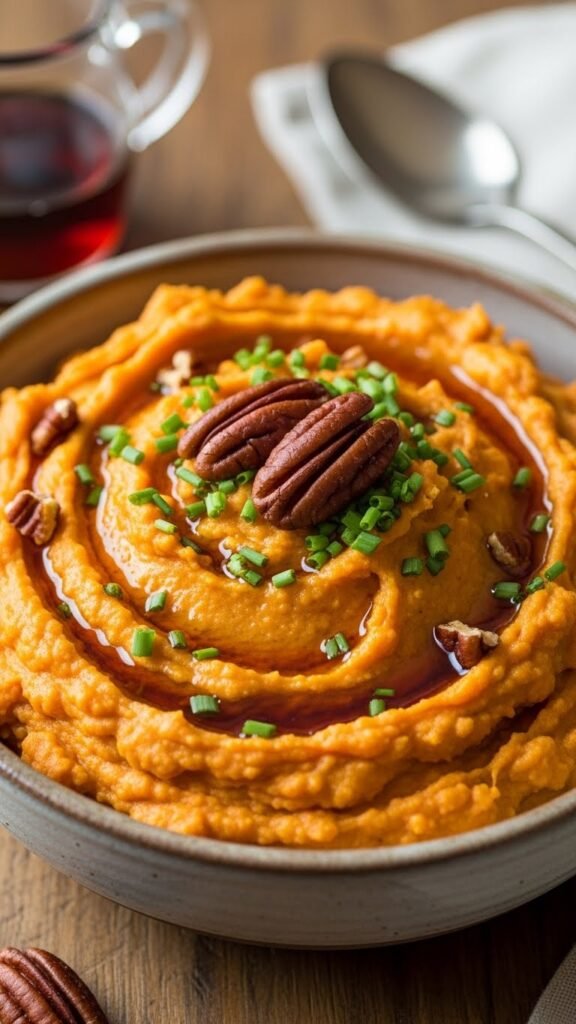 Sweet and Savory Maple Mashed Sweet Potatoes