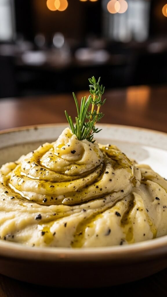 Truffle Oil Drizzled Mashed Potatoes