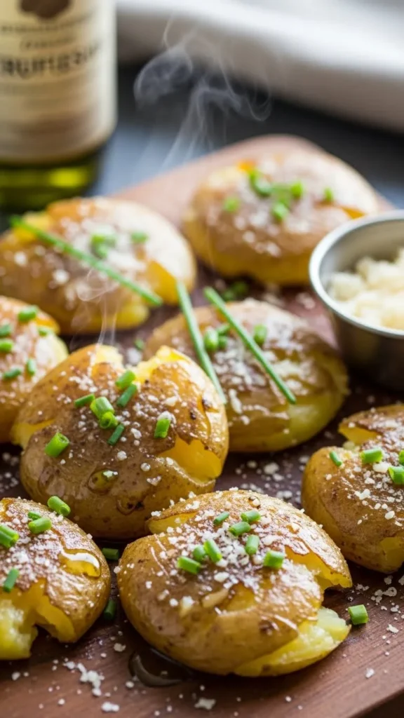 Truffle Oil and Parmesan Smashed Potatoes