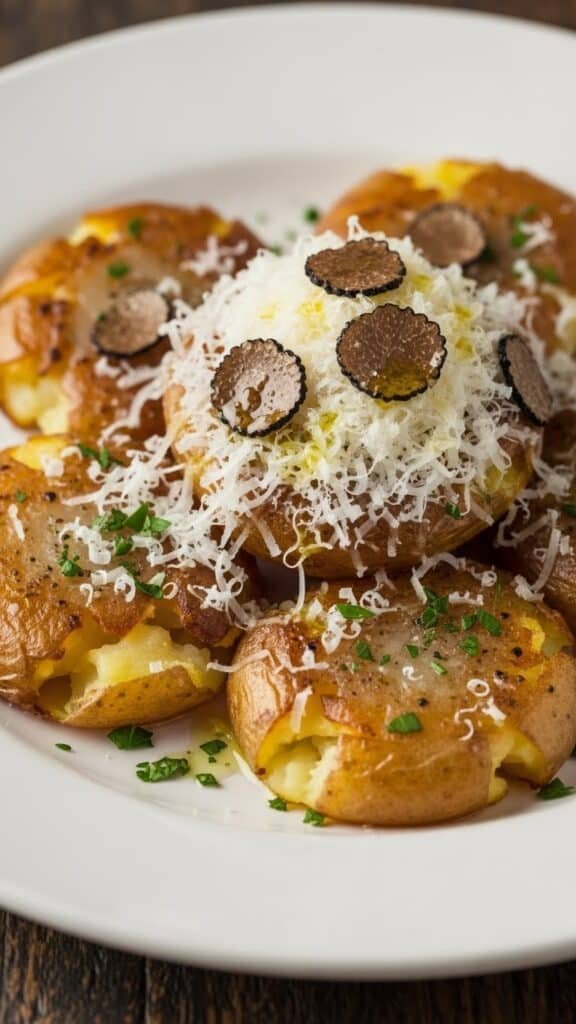 Truffle Parmesan Smashed Potatoes