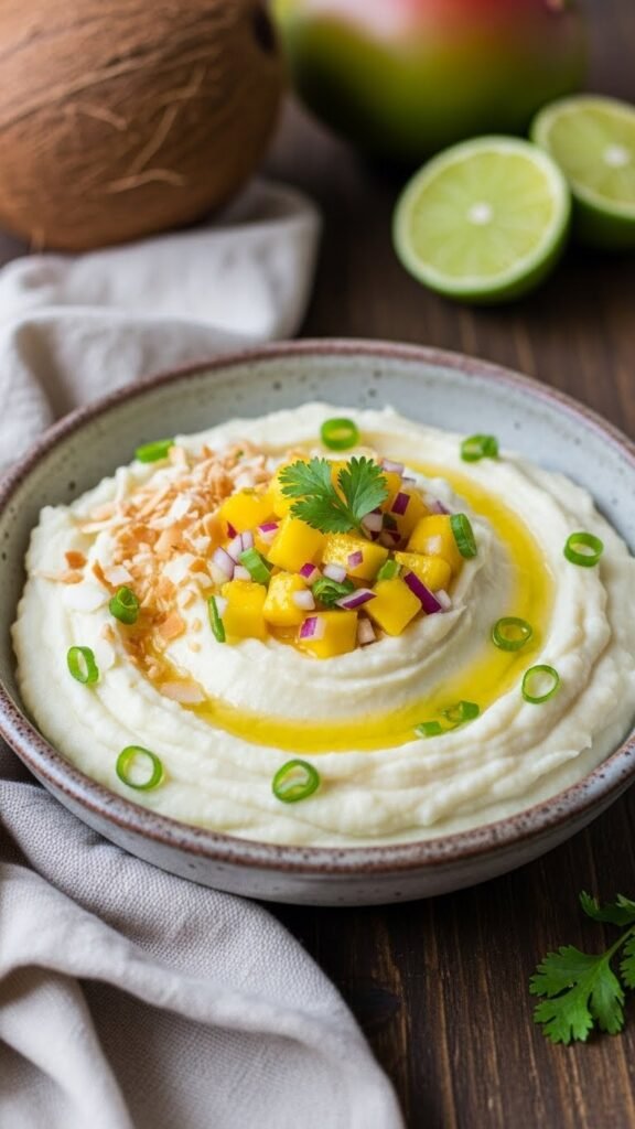 Vegan Coconut Mashed Potatoes with a Tropical Hint