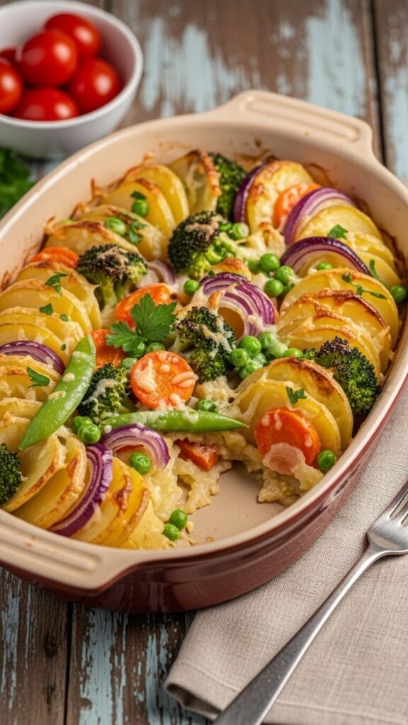 Vegetarian Potato Casserole with Veggies