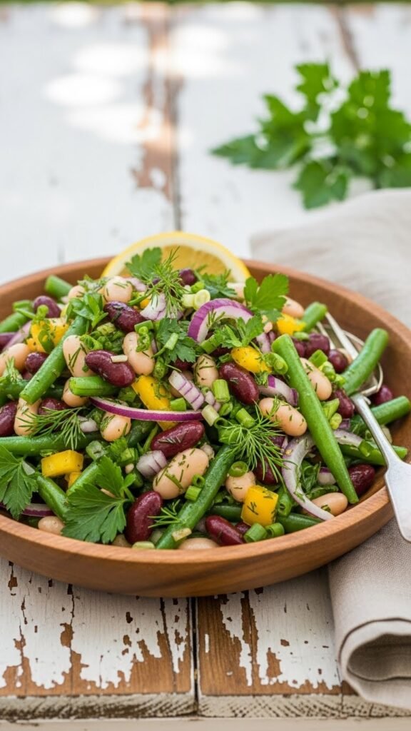 Zesty Three-Bean Salad with Fresh Herbs