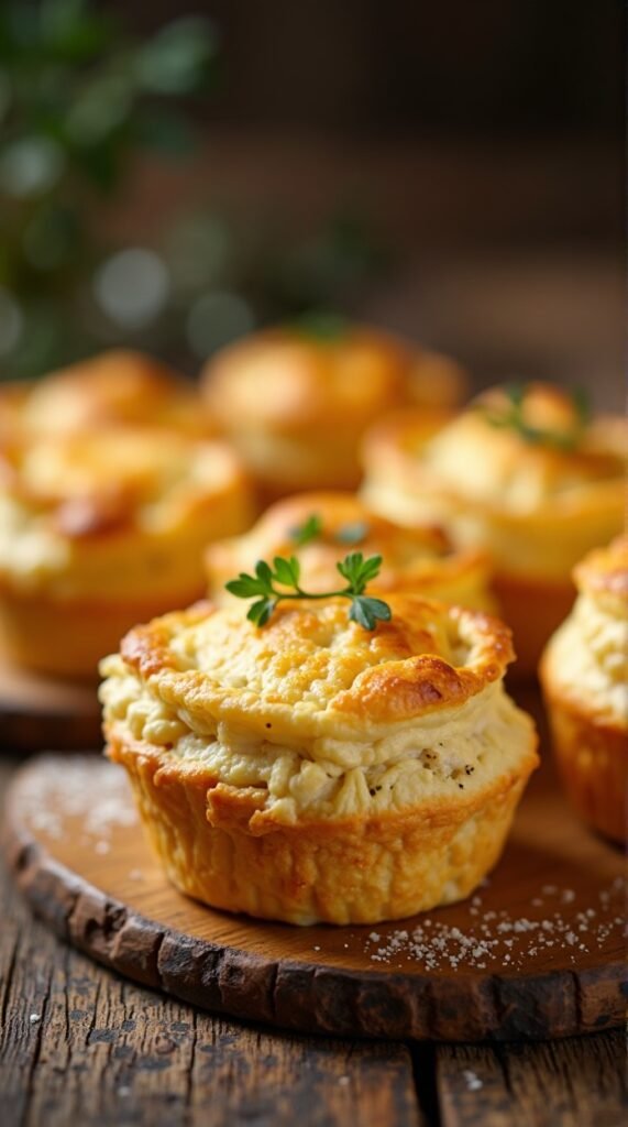 mini chicken pot pies with biscuits