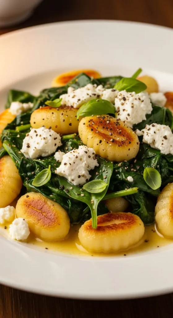 Gnocchi with Spinach and Feta Recipe