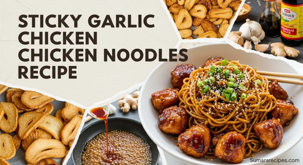 Sticky Garlic Chicken Noodles Recipe