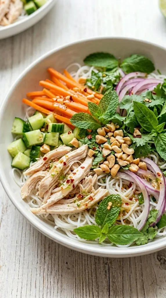15-Minute Vietnamese-Inspired Chicken Noodle Salad Bowl