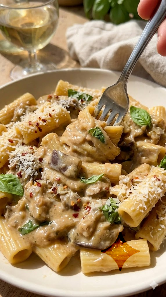 20-Minute Creamy Eggplant Pasta