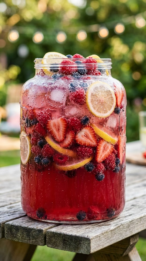 Berry-Licious Sparkling Lemonade Punch