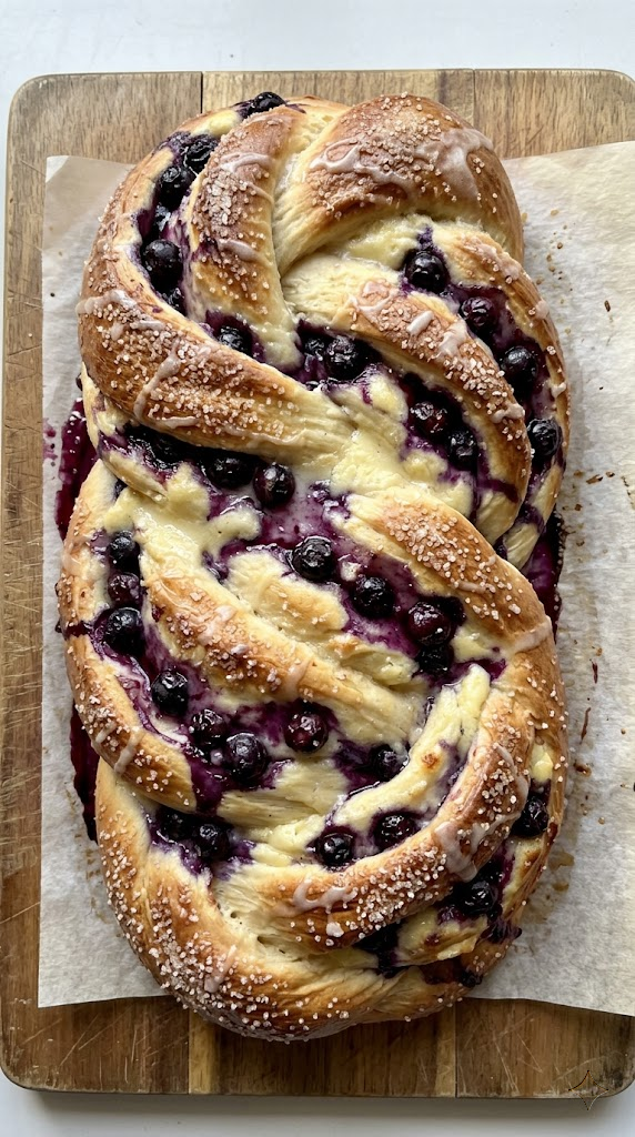 Blueberry Cream Cheese Braided Bread
