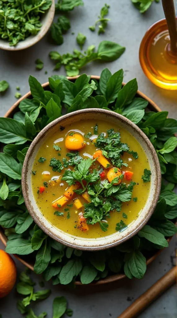 Clear Broth Detox with Summer Greens