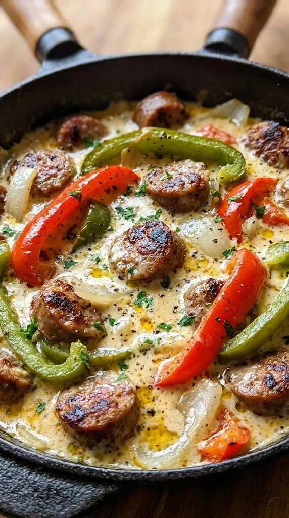 Creamy Sausage & Pepper Keto Skillet
