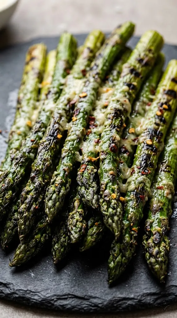 Crispy Grilled Asparagus with Parmesan and Lemon