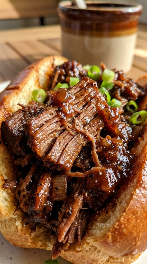 Crockpot BBQ Beer Beef Sandwiches