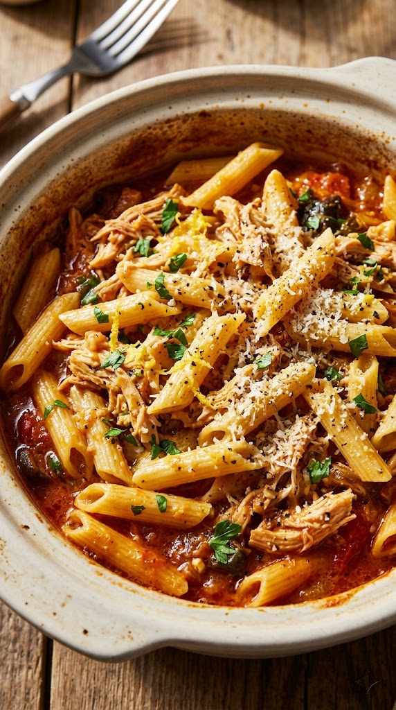 Dump-and-Go Slow Cooker Lemon Chicken Pasta