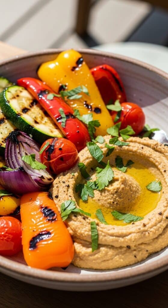 Easy Grilled Veggie & Hummus Bowls