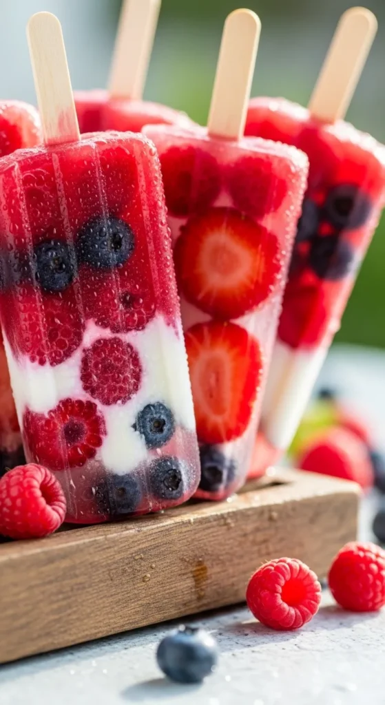 Fresh Berry Popsicles