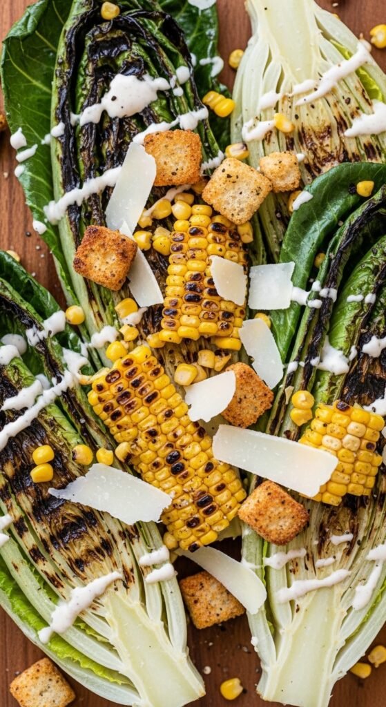 Grilled Caesar Salad with Smoky Corn