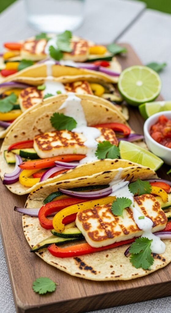 Grilled Veggie Halloumi Tacos