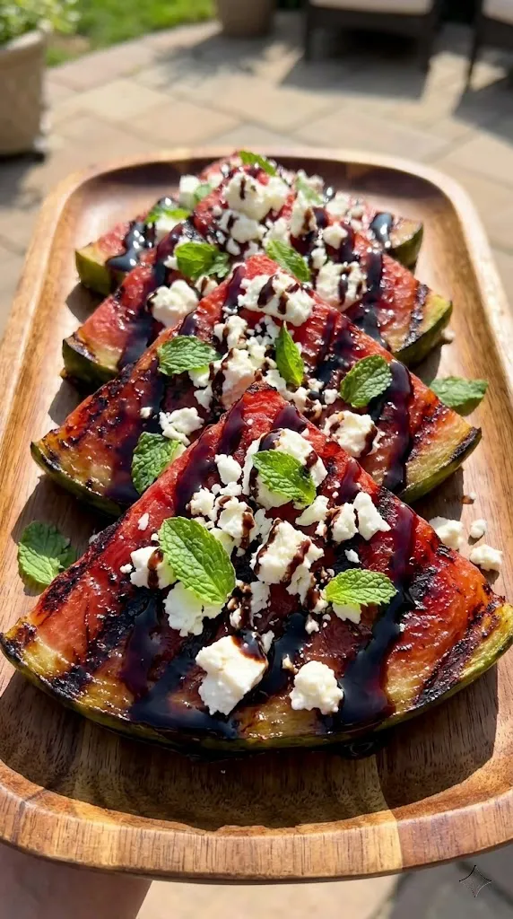 Grilled Watermelon with Feta and Mint