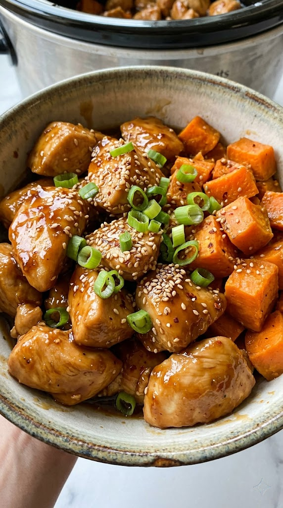 Honey Garlic Chicken & Sweet Potato Bowls