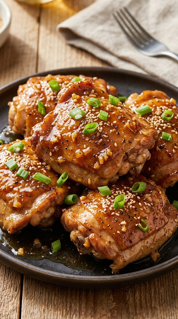 Honey Garlic Slow Cooker Chicken Thighs