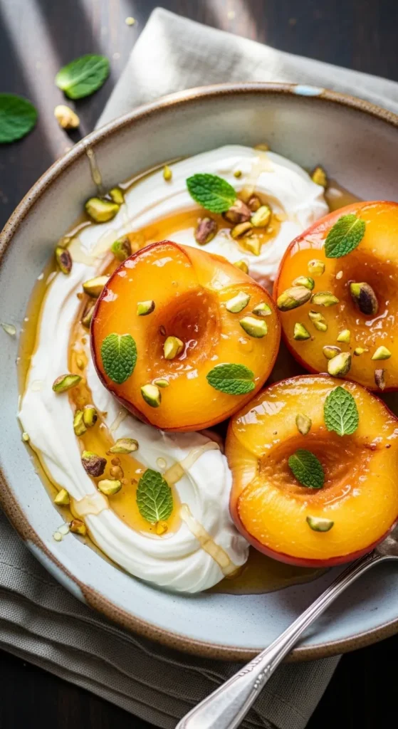 Honey-Roasted Peaches with Mascarpone