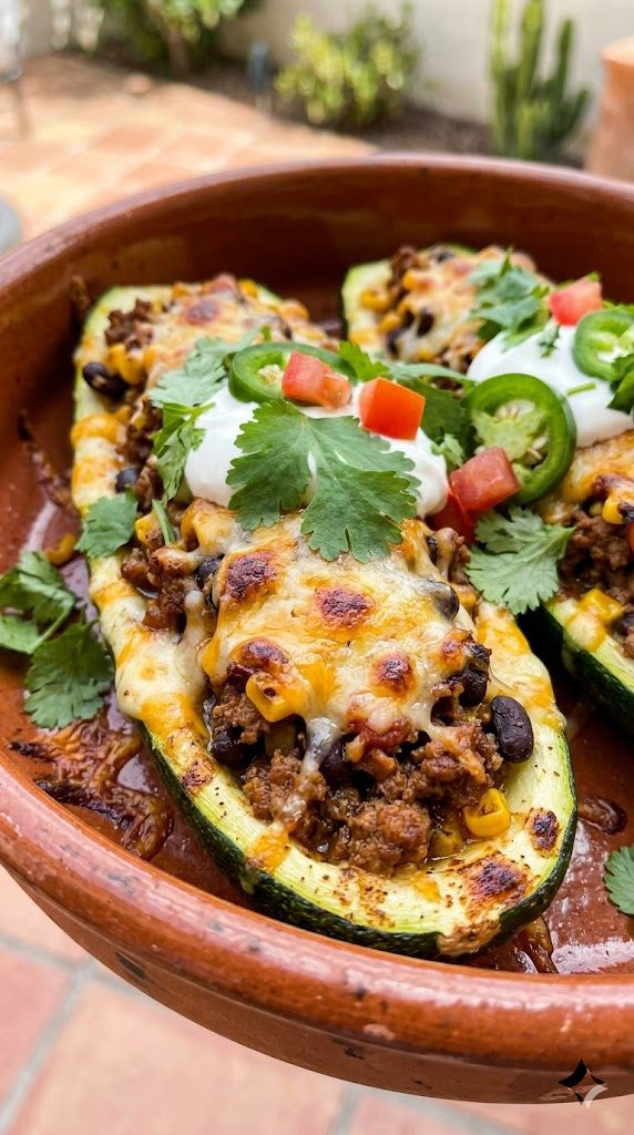 Low-Carb Taco Zucchini Boats