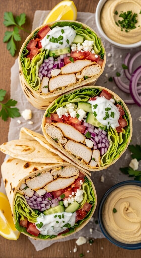 Mediterranean Chicken Wraps