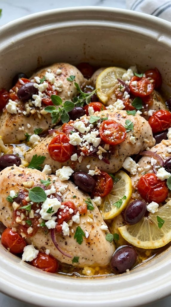 Mediterranean Chicken with Feta, Olives & Tomatoes