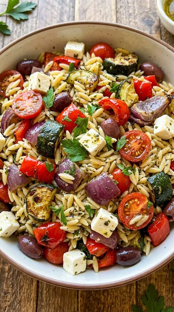 Mediterranean Orzo & Roasted Veggie Power Salad
