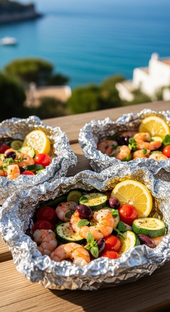 Mediterranean Shrimp Foil Packets