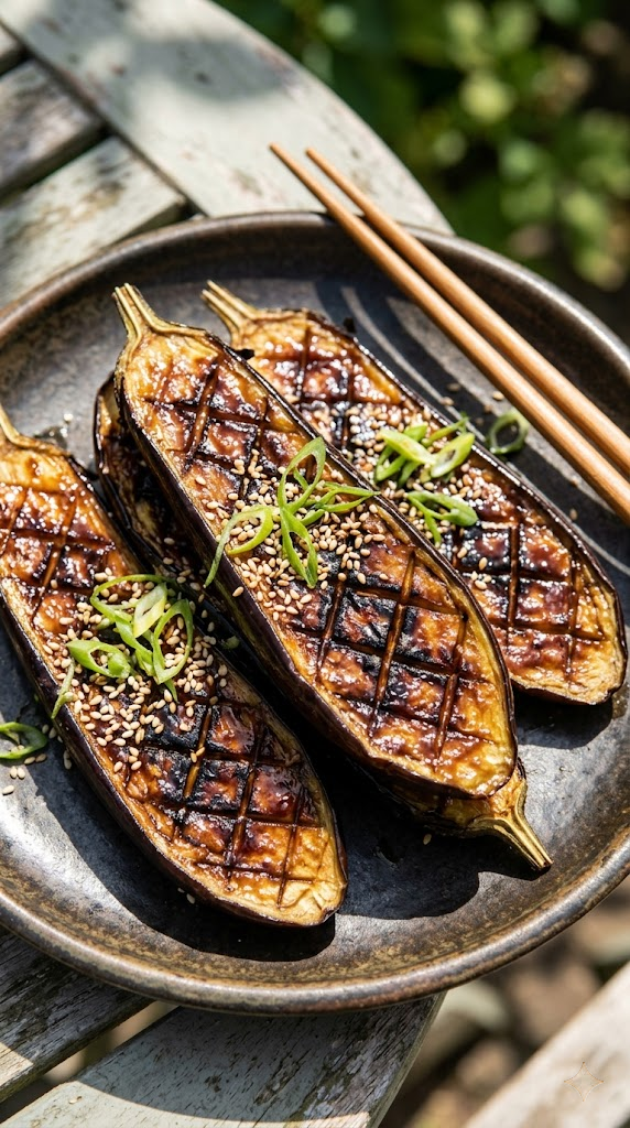 Miso-Glazed Grilled Japanese Eggplant